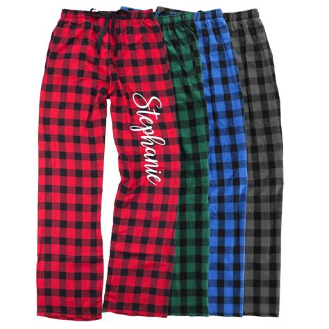 Buffalo Plaid Flannel Pants Personalized Flannel Pajama Pant Etsy