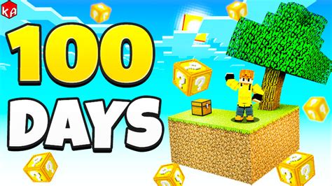 100 Days Lucky Block Skyblock By Ka Studios Minecraft Marketplace Map