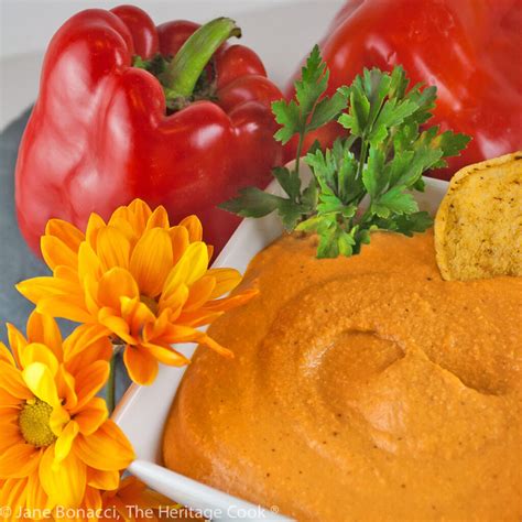 Roasted Red Pepper Hummus Gluten Free The Heritage Cook