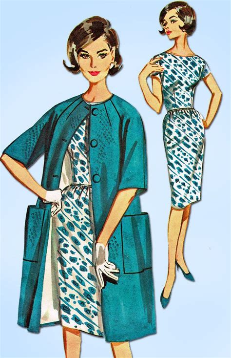 1960s Vintage Butterick Sewing Pattern 2183 Misses Sheath Dress And