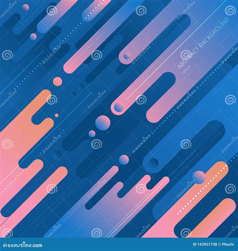 Abstract Dynamic Composition Made Of Various Color Rounded Shapes Lines