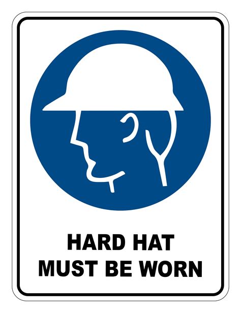 Hard Hat Must Be Worn Mandatory Safety Sign Safety Signs Warehouse