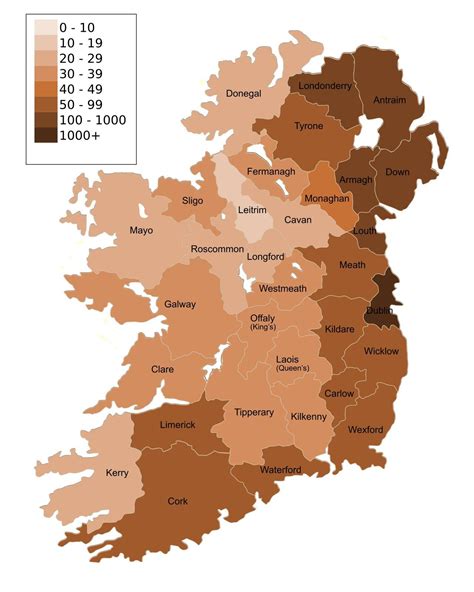 Mappa Della Popolazione Dell Irlanda Densit Demografica E Struttura