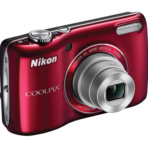 Nikon Coolpix L26 Digital Camera Red 26299 Bandh Photo Video