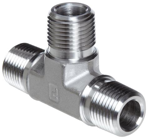 Parker Stainless Steel 316 Pipe Fitting Tee 18 Npt Male