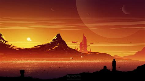 Download Sci Fi Landscape Hd Wallpaper By Michal Kváč