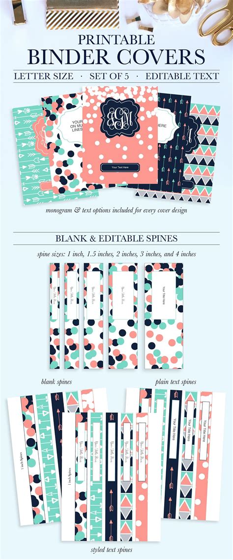 Free Printable Editable Binder Covers And Spines