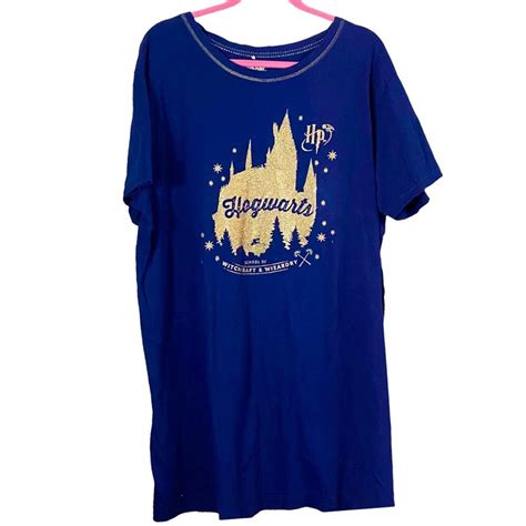 Harry Potter Womens Blue And Gold Pajamas Depop