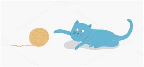 It was playing in the yard. Cat playing with a ball of yarn by Irene Loal on ...