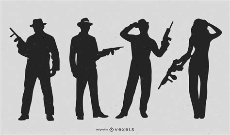 Silhouette Gangster Pack Vector Download