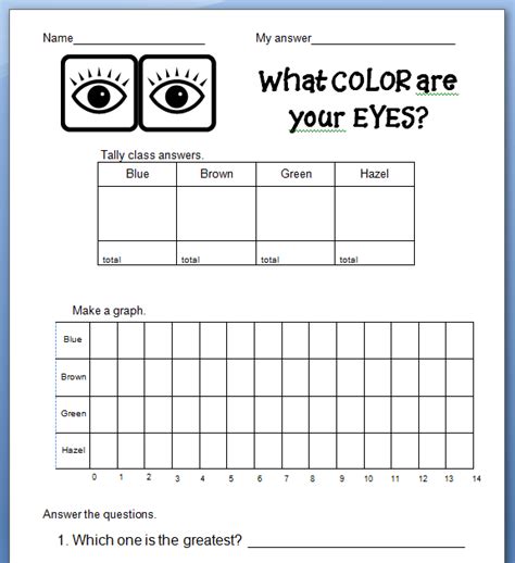 Petersons Pad Eye Color Graph Color Matching Game And Song