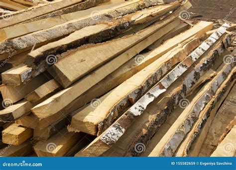 Sawing Trees Into Small Bars Tree Processing Logging For The Winter