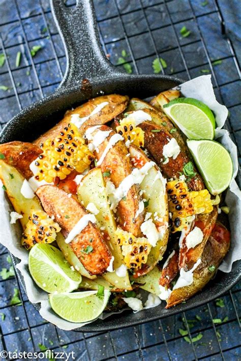 Loaded Mexican Potato Wedges Recipe With Grilled Corn And Queso