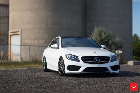 You can only get this model in white, black or blue paint. White Mercedes C-Class Knows How To Wear Custom Wheels ...