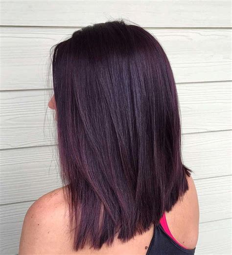 18 warm purple balayage this subtle balayage color is in the perfect dark purple to play off of warm complexions or olive skin with lots of yellow undertones. Balayaged Black Cherry | Blackberry hair colour, Hair ...