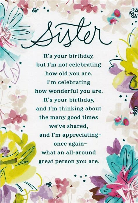 Hallmark Happy Birthday Sister Its Your Birthday Greeting Card