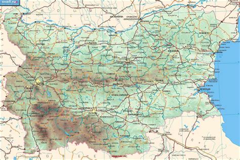 карты Карта Болгарии англ Болгария Туристический портал Svaliru