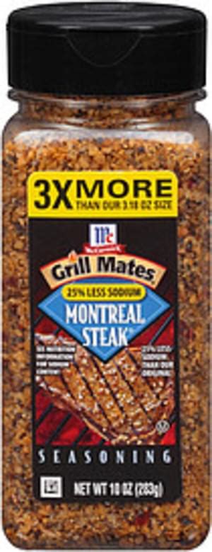 Mccormick Grill Mates Grill Mates 25 Less Sodium Montreal Steak Seasoning 10 Oz Nutrition