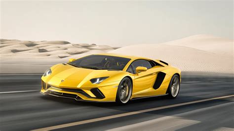 Download 2560x1440 Lamborghini Aventador S Yellow Road Side View