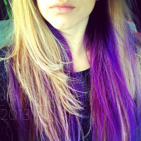 Purple Streaks Purple Streaks Hair Styles Beauty