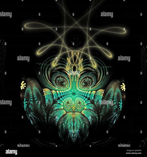 Protecting The Owls Flame Fractal Art Stock Photo Alamy