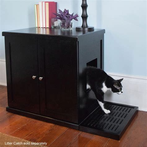 Refined Cat Litter Box Hidden Wood Box Cabinet The Refined Feline