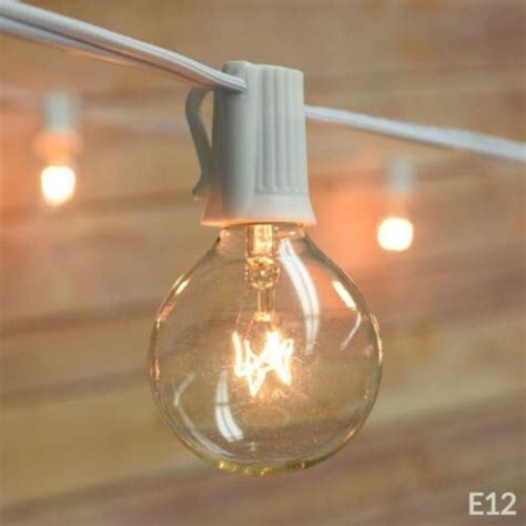 10 Socket Outdoor Patio String Light Set G40 Globe Bulbs 31 Ft White