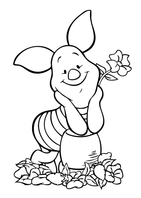 Winnie Pooh Piglet Coloring Page Cartoon Coloring Pages Cute Coloring