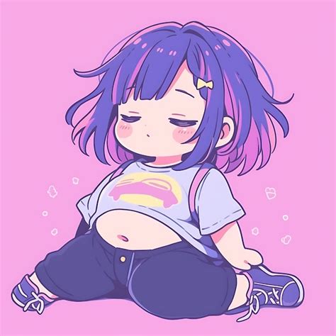 Premium Ai Image Sticker Anime Girl Cute Chubby Cartoon With Bold