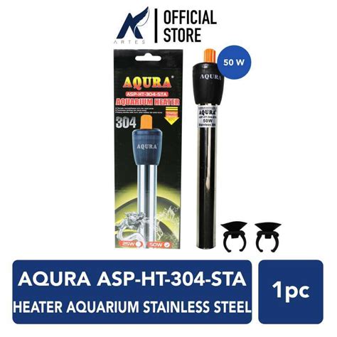 Jual Aqura Heater Stainless Steel Penghangat Pemanas Hiter Air Aquarium