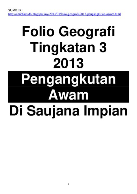 Menanam pokok, amalan 5r, menggunakan pengangkutan awam, meminimumkan penyaman udara. Contoh Folio Geografi Tingkatan 3