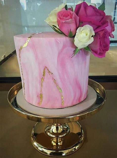 pink  gold marble fondant extended height speciality cake cake