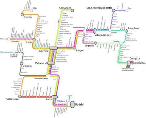 Pociąg Renfe mapie Madryt mapę pociąg Renfe mapa Madrytu Hiszpania