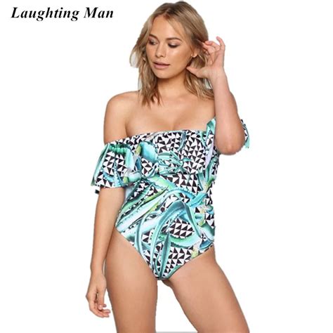 Laughting Man Backless One Piece Swimwear Print Bikini Set Women Swimsuit Beathing Suits Vintage