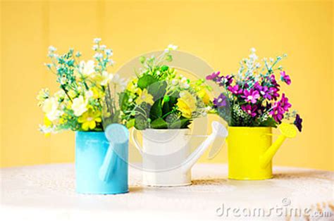 Plastic Flower In Blue Pot Stock Photo Image Of Care 43001786