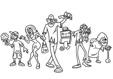 zombie assembled coloring page kids play color