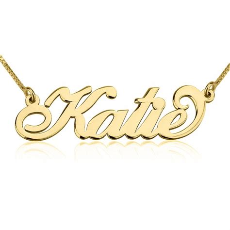 personalized name carrie necklace 24k gold plated
