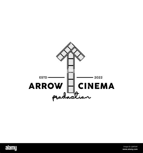 Arrow Film Stripes For Movie Cinema Productions Logo Design Stock