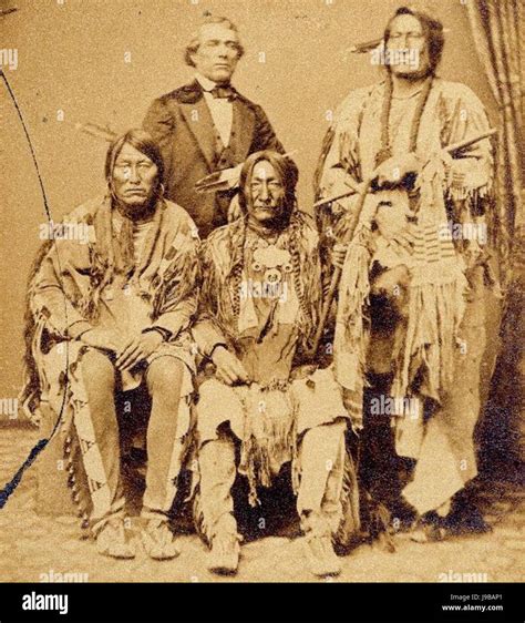 Studio Photograph Of Three Cheyenne Chiefs And An Interpreter Cropped