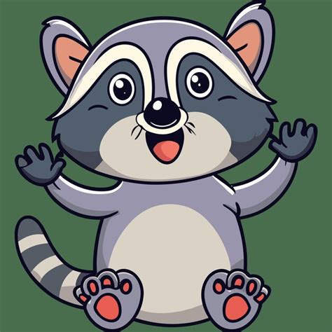 Premium Vector Cute Raccoon Vector Illustration