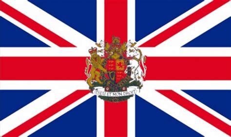 United Kingdom Union Jack With Royal Crest Flag Bazaar