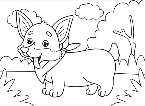 Illustration welsh corgi dog was created in doodling style in black and white colors. Corgi Coloring Pages - Dog Coloring Pages - Coloring Pages ...