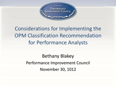 Ppt Considerations For Implementing The Opm Classification
