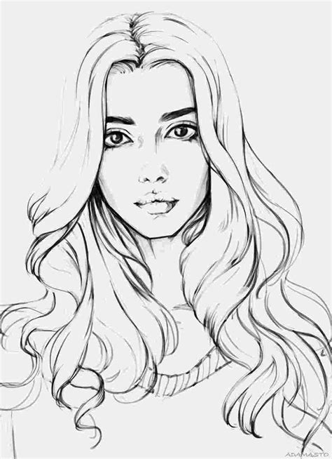 Creative activities and games online! realistic girl coloring page | Art drawings beautiful ...