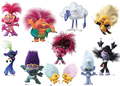 Shop Trolls World Tour Official Cardboard Cutout Set Of 10 One Of Many Items Available From Our