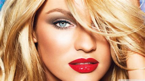 Candice Swanepoel Red Sexy Lips Ultra Hd Desktop Background Wallpaper
