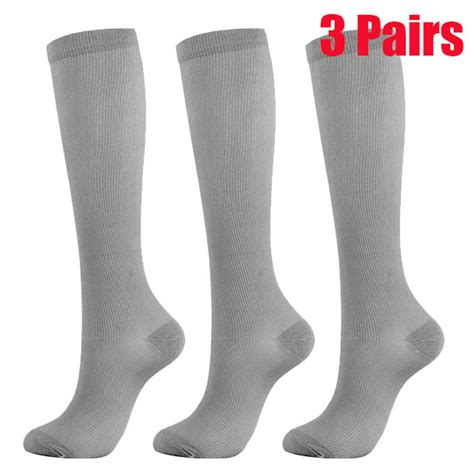 3 Pairs Women Graduated Compression Knee High Socks 15 20 Mmhg