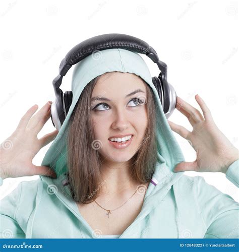 Young Woman Listening To Music With Headphones Stock Image Image Of