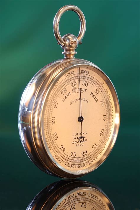 Silver Pocket Barometer By Hicks No 9970 With Case By Oliver C1912