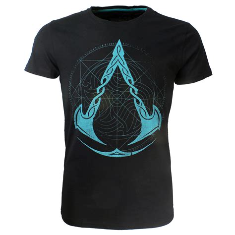 Assassins Creed Valhalla Crest Grid T Shirt Black
